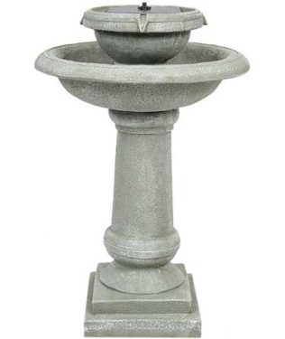 Best Choice Products Solar Powered Bird Bath 2 Tier Weathered Fountain