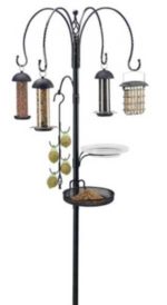 Gardman-BA01343-Complete-Bird-Feeding-Station-Kit-with-Four-Feeders,-,-6'1'-High